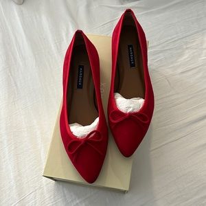 Brand New Margaux Red Suede Flats- 8.5 Wide